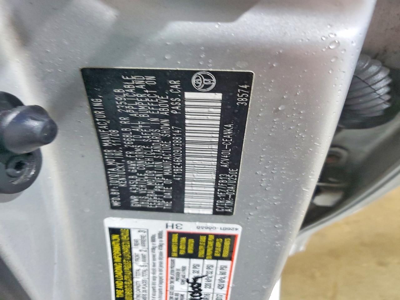 2009 TOYOTA CAMRY BASE photo 12