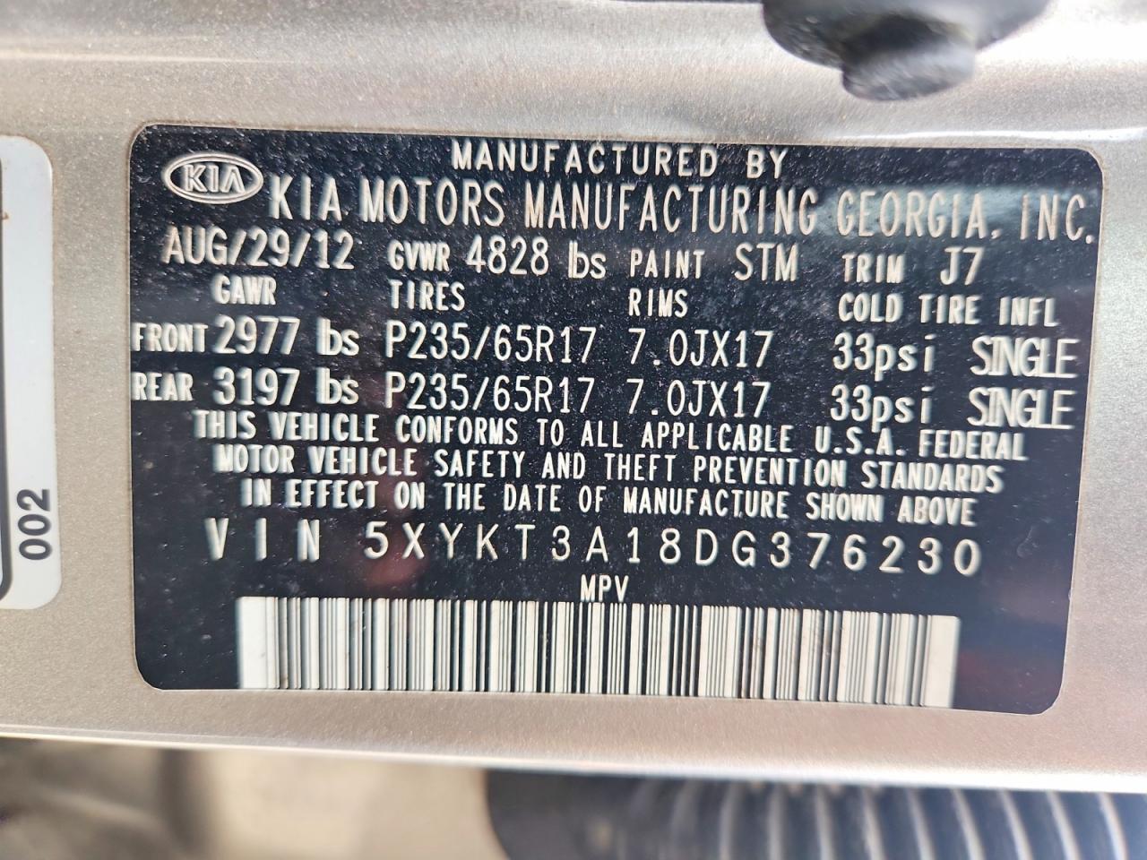 2013 KIA SORENTO LX photo 14