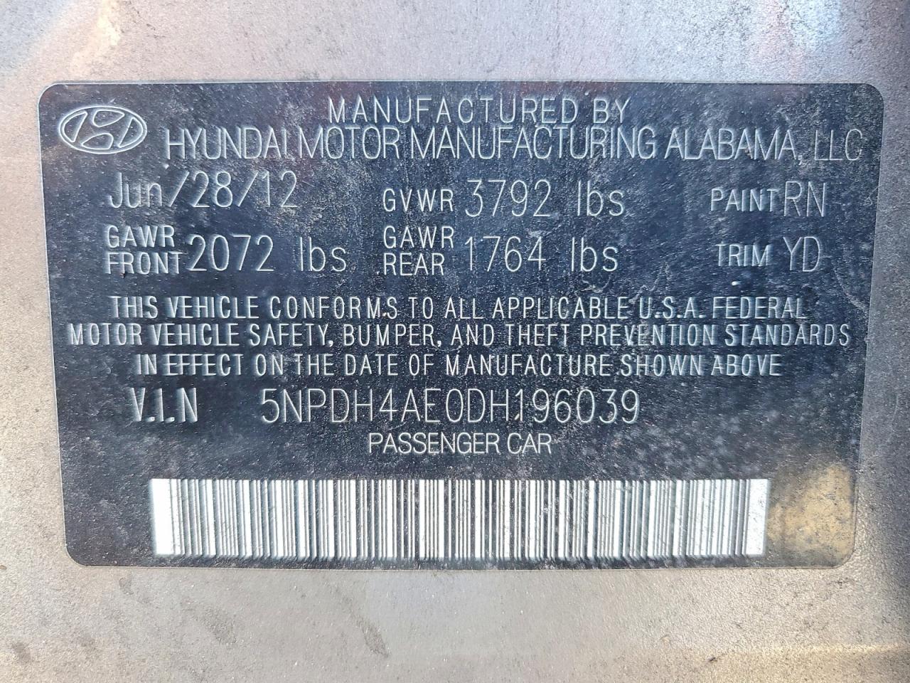 2013 HYUNDAI ELANTRA GLS photo 25