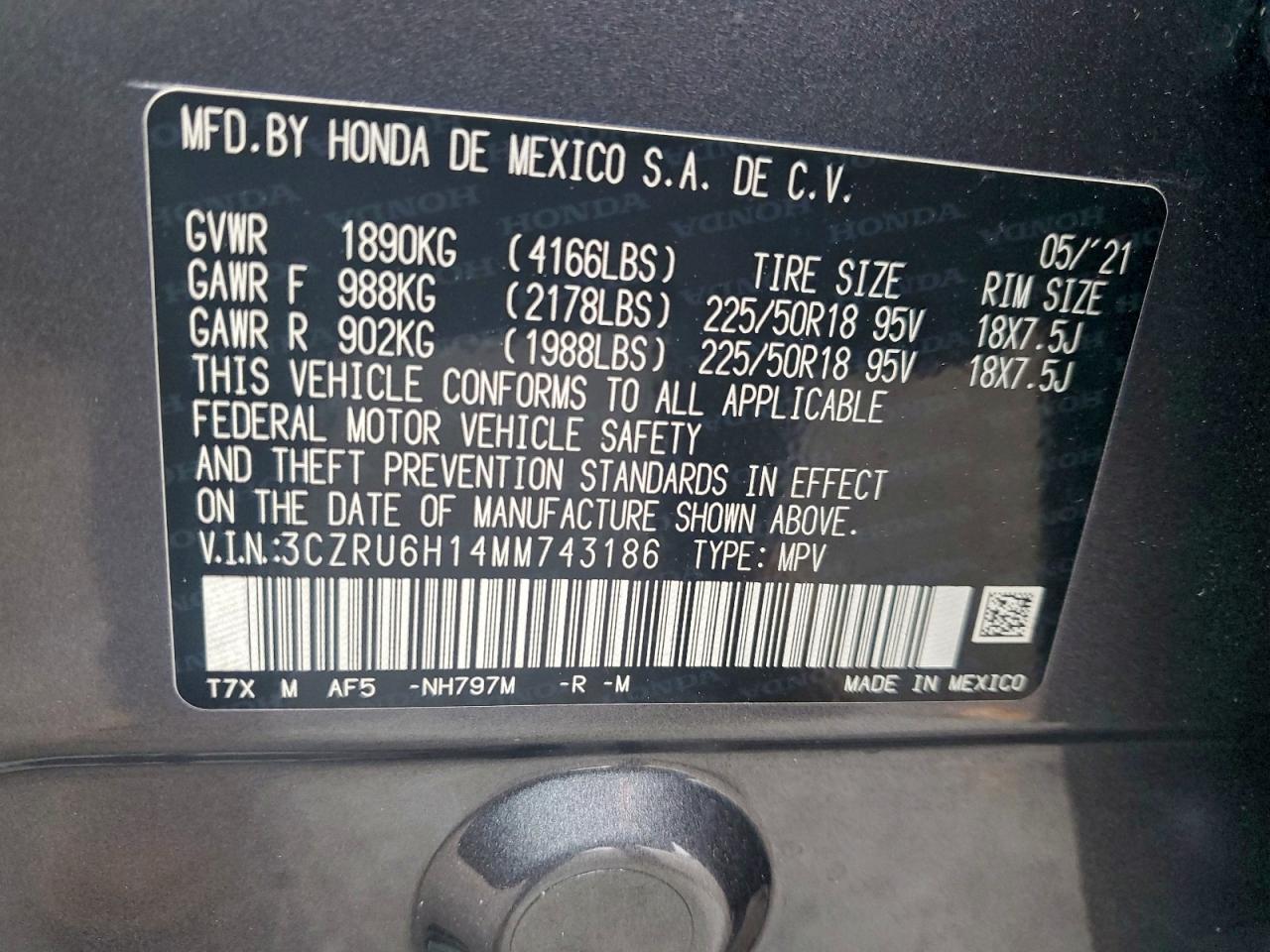 2021 HONDA HR-V SPORT photo 13