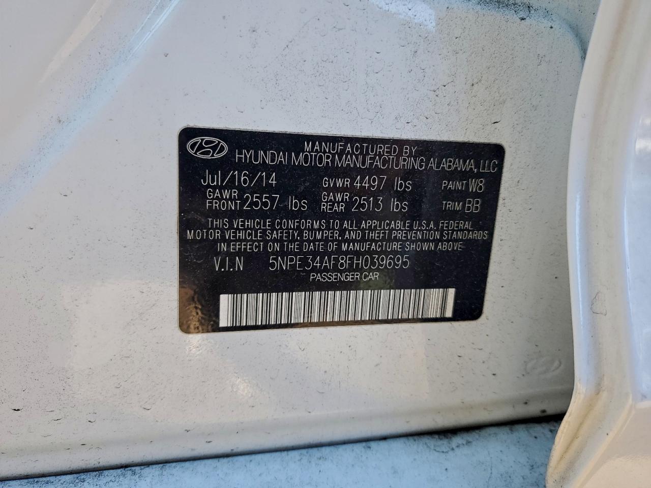 2015 HYUNDAI SONATA SPORT photo 12