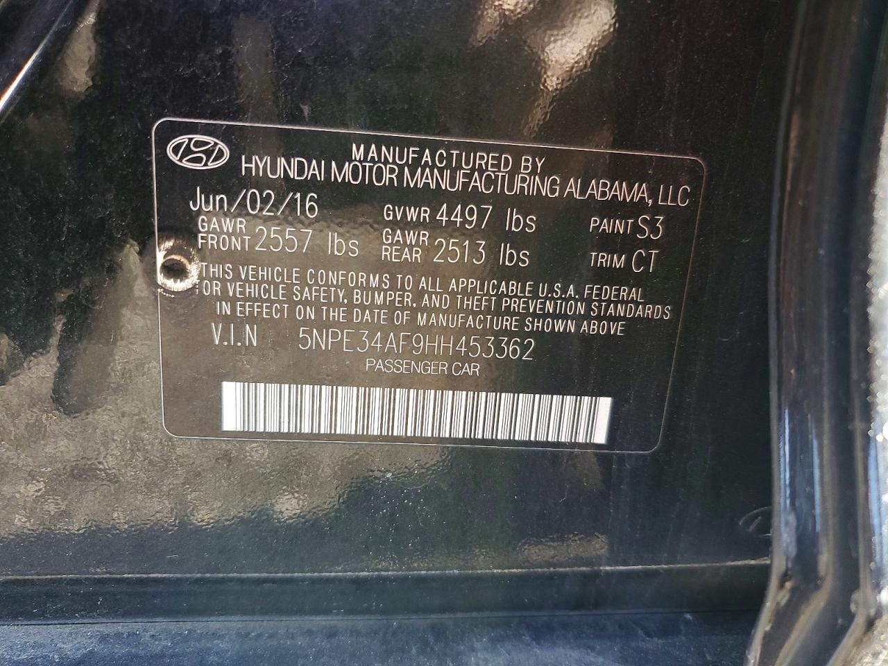 2017 HYUNDAI SONATA SPORT photo 12
