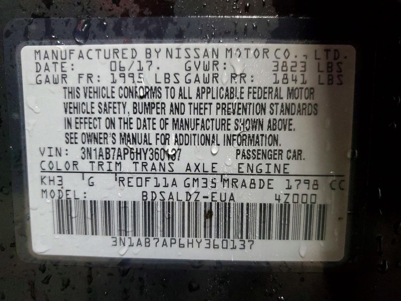 2017 NISSAN SENTRA SV photo 25