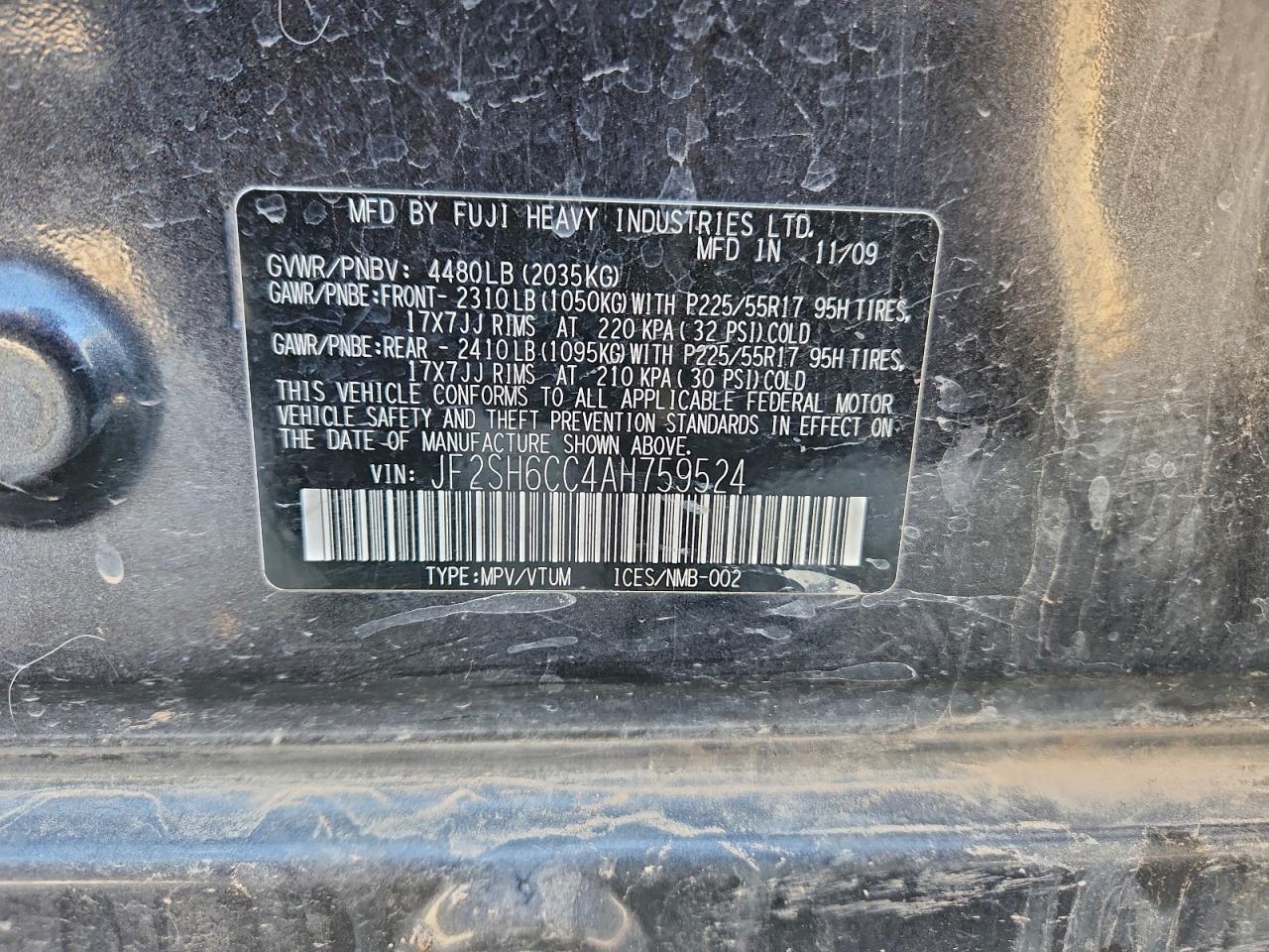 2010 SUBARU FORESTER 2.5X PREMIUM photo 12