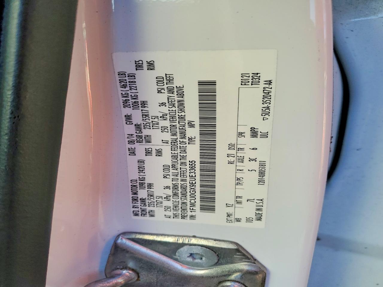 2014 FORD ESCAPE SE photo 12