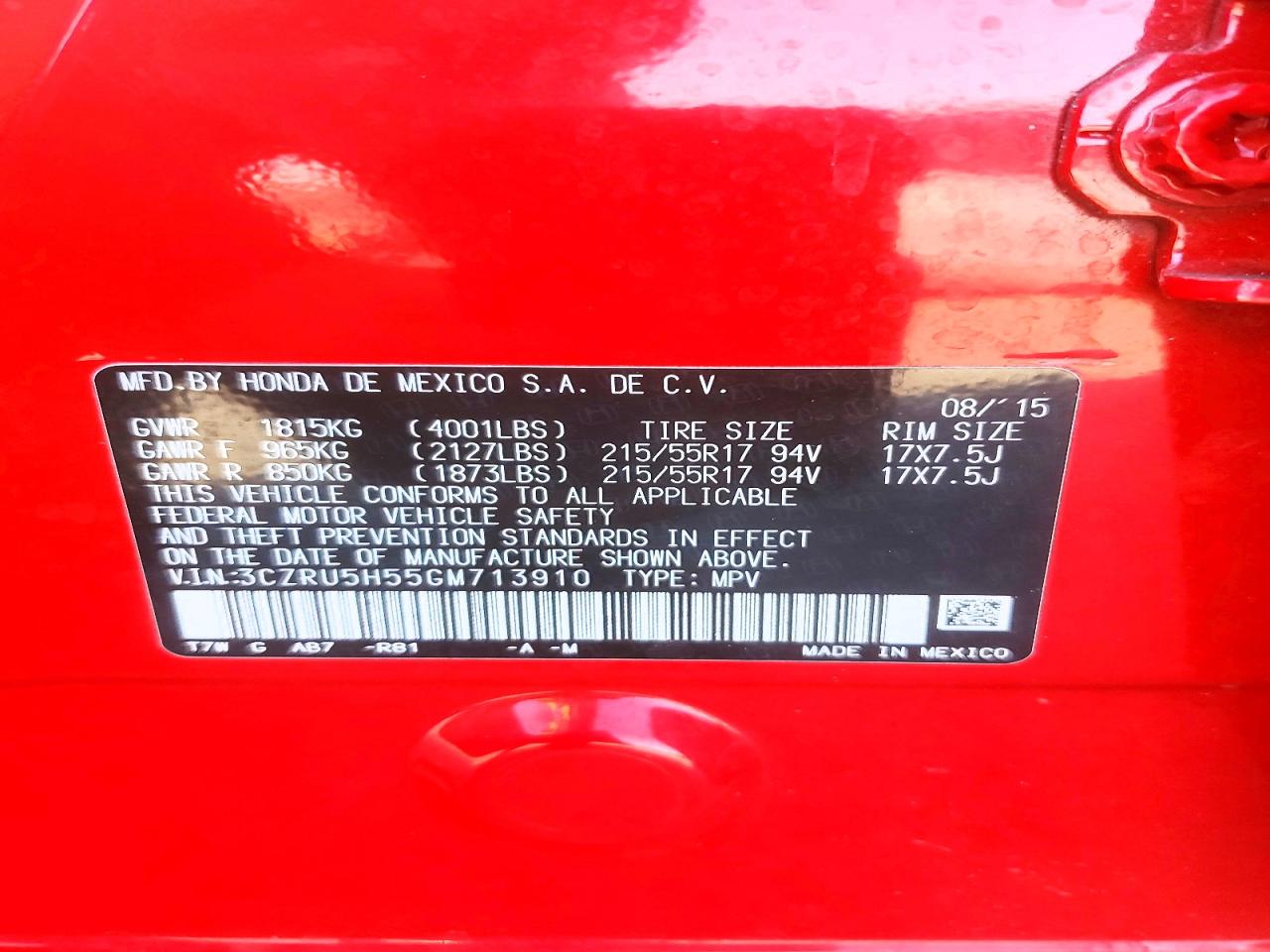 2016 HONDA HR-V EX photo 13