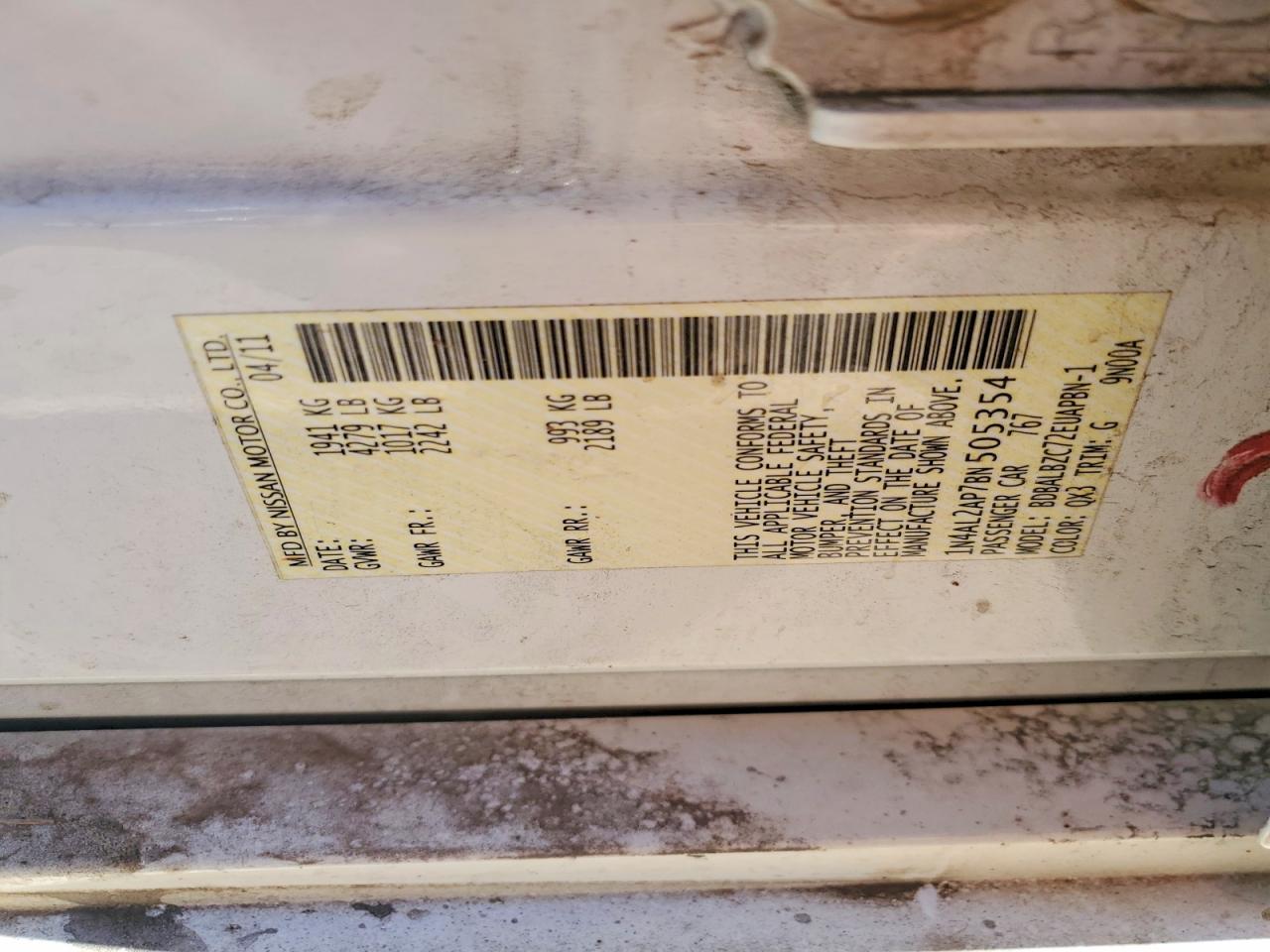 2011 NISSAN ALTIMA BASE photo 23