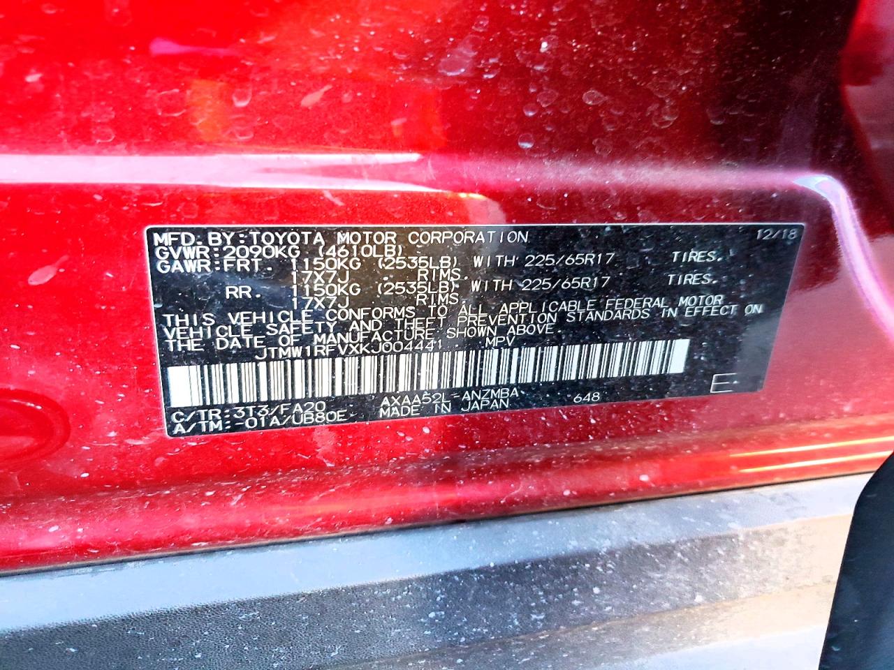 2019 TOYOTA RAV4 XLE photo 13