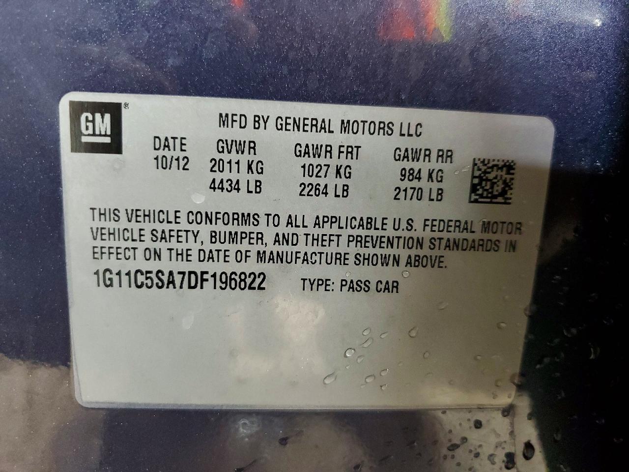 2013 CHEVROLET MALIBU 1LT photo 34