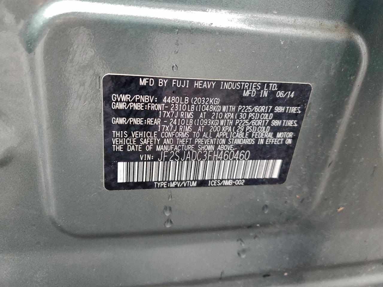 2015 SUBARU FORESTER 2.5I PREMIUM photo 13