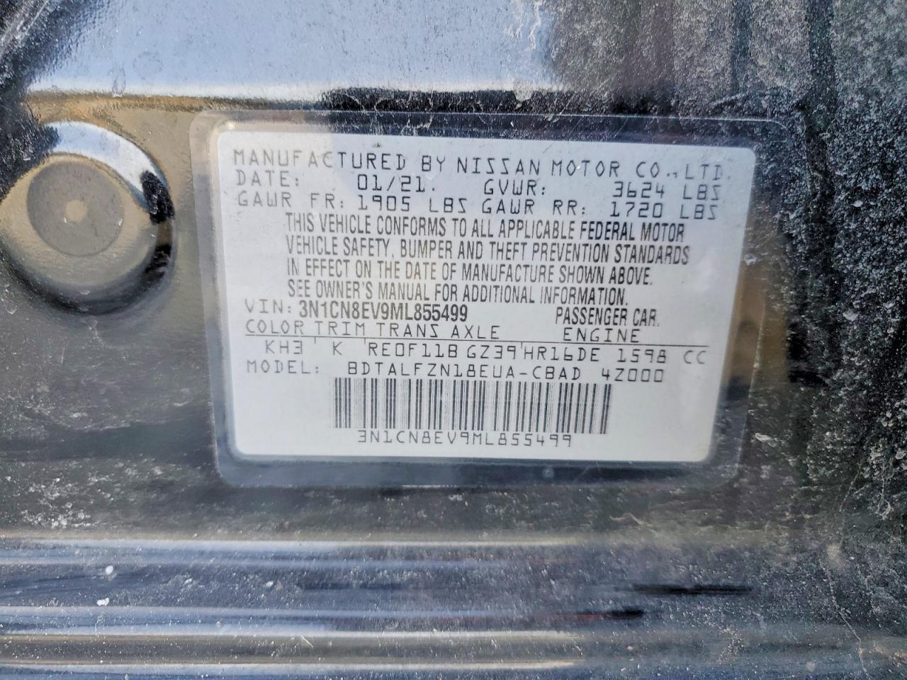 2021 NISSAN VERSA SV photo 34
