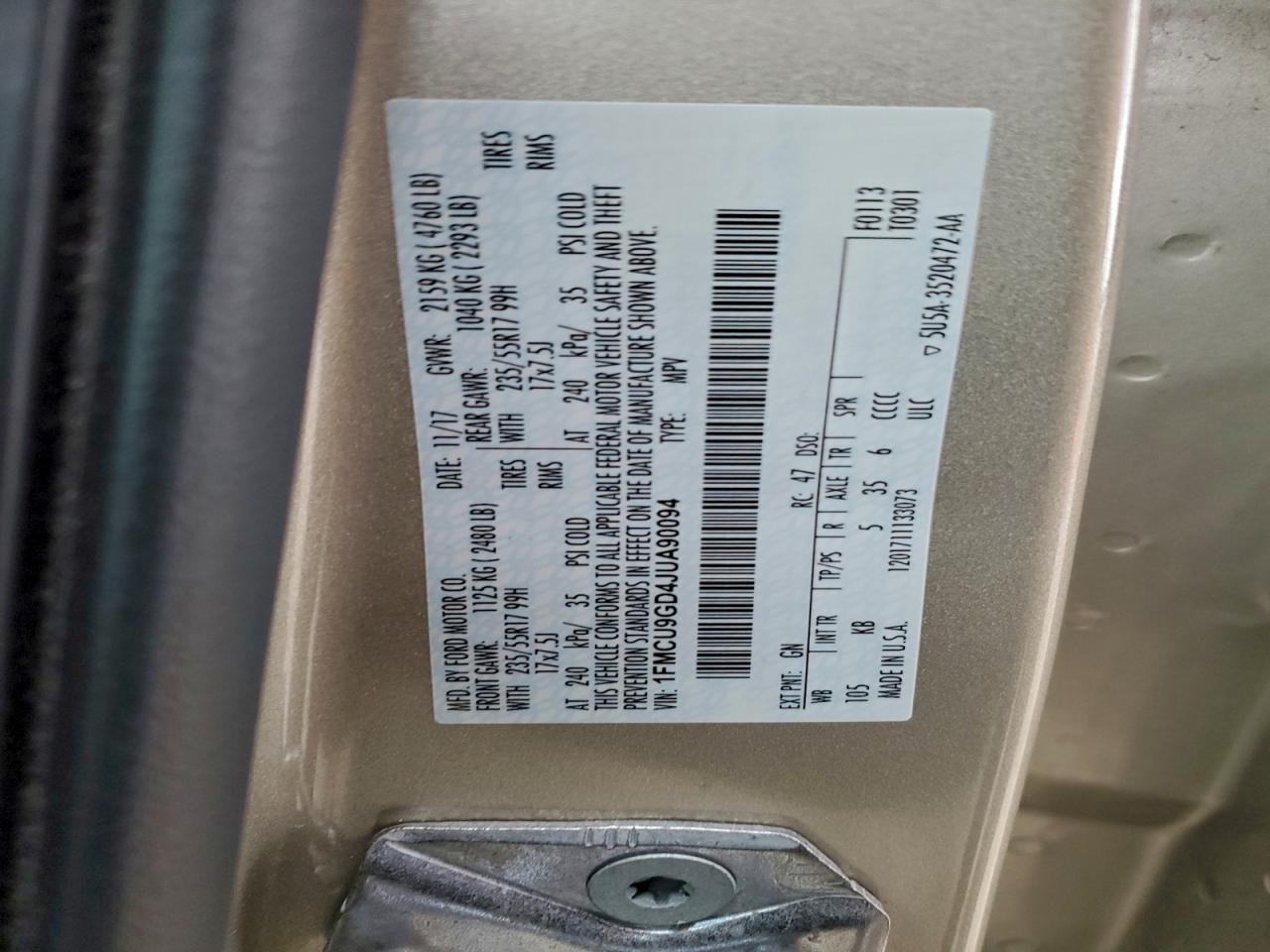 2018 FORD ESCAPE SE photo 13