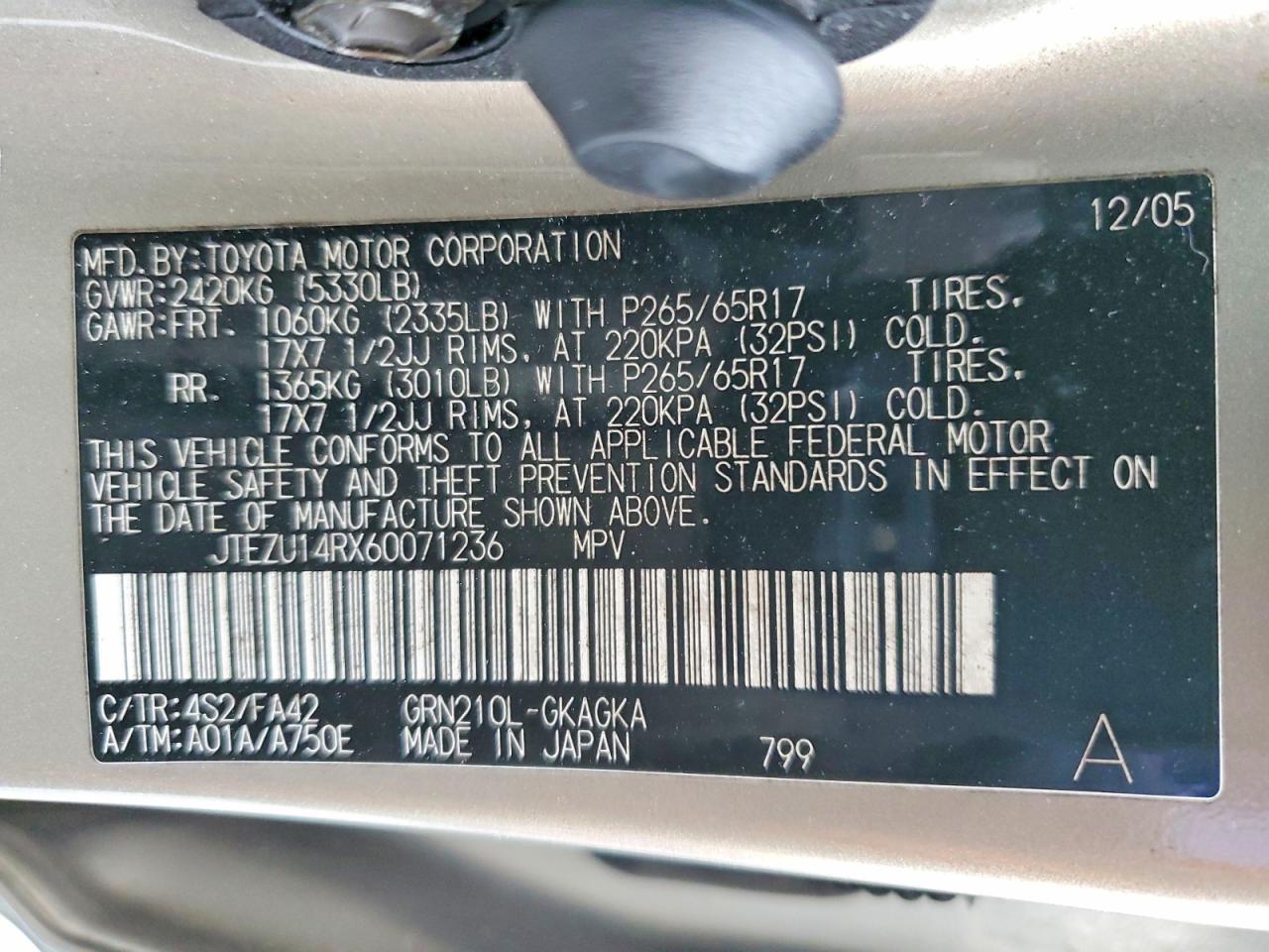 2006 TOYOTA 4RUNNER SR5 photo 13