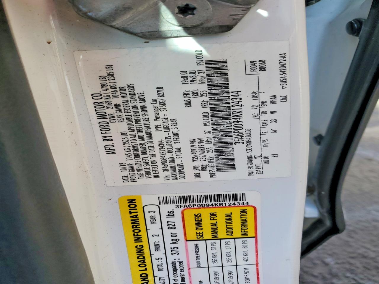 2019 FORD FUSION TITANIUM photo 23
