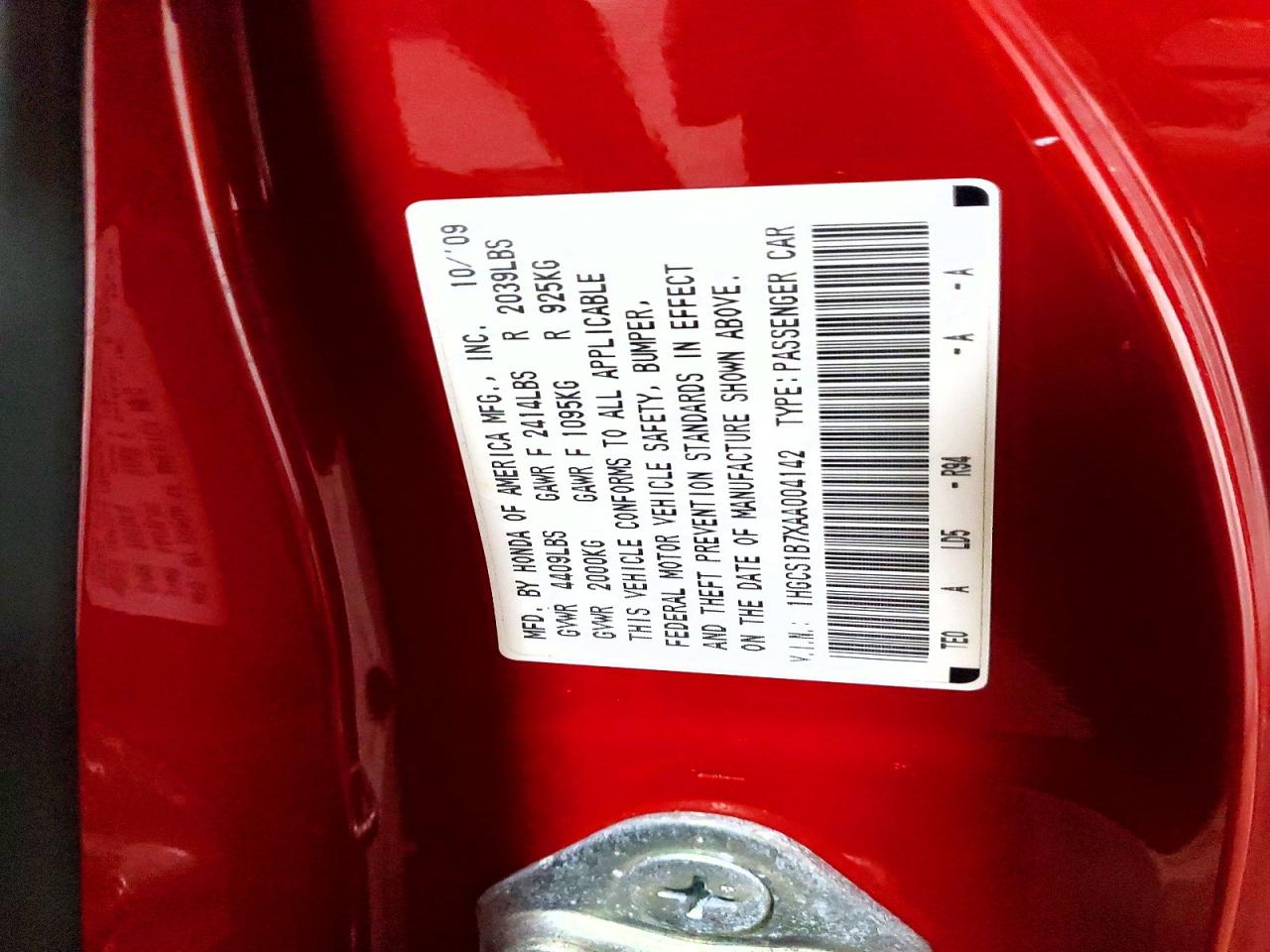 2010 HONDA ACCORD EX photo 12