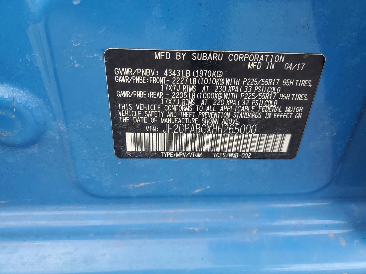 2017 SUBARU CROSSTREK PREMIUM photo 12