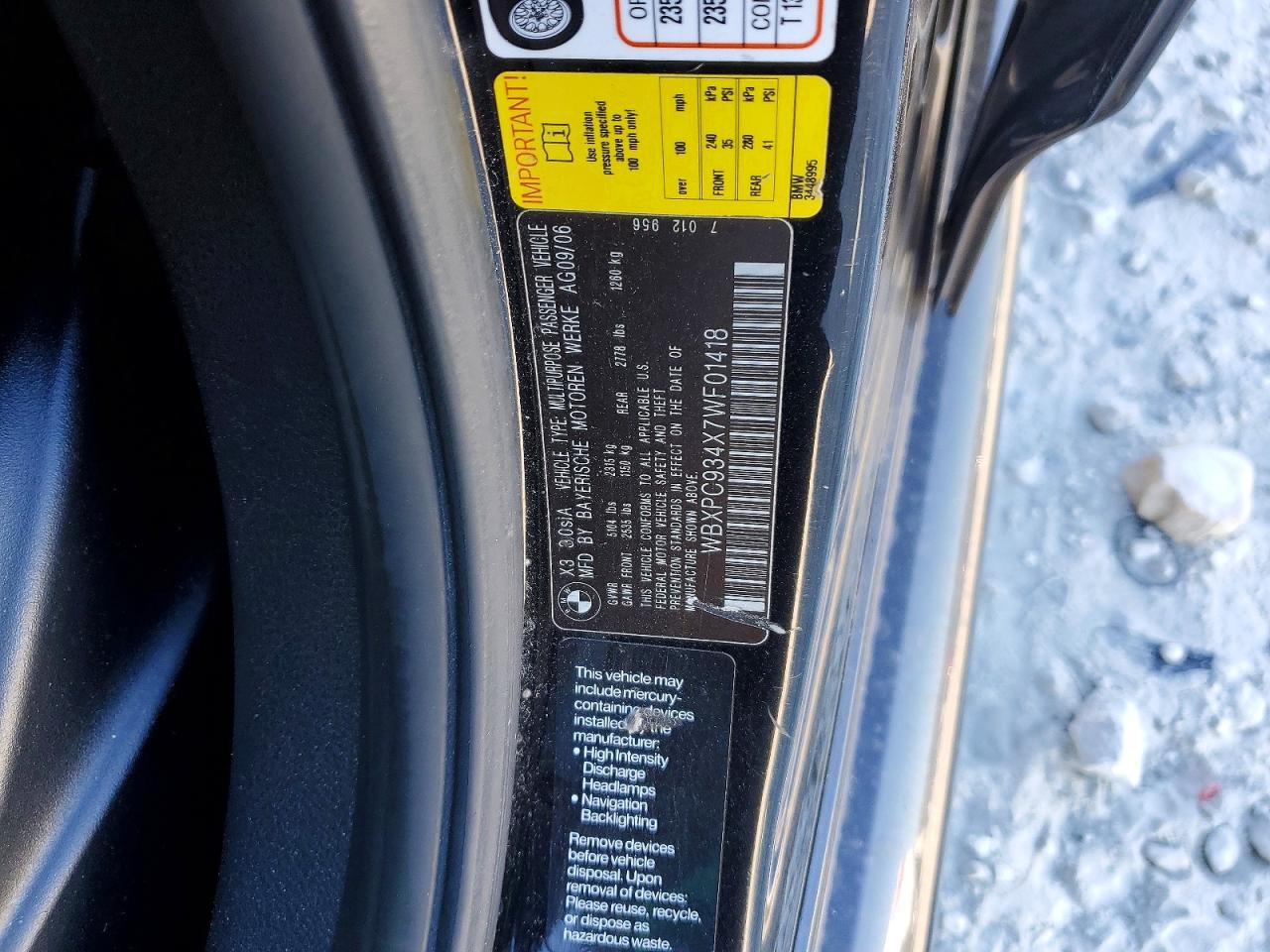 2007 BMW X3 3.0SI photo 12