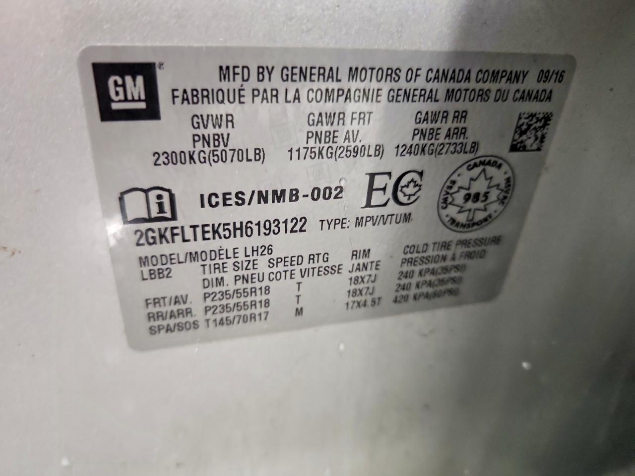 2017 GMC TERRAIN SLE photo 13