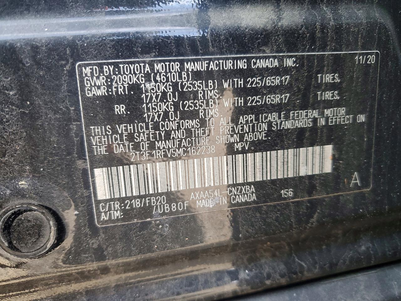 2021 TOYOTA RAV4 LE photo 13