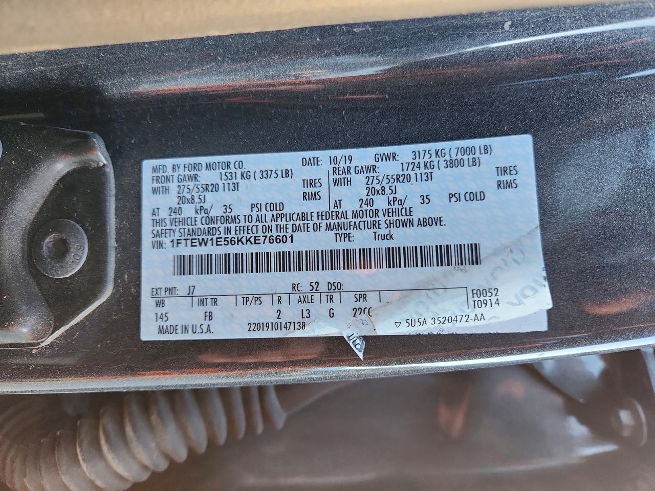 2019 FORD F150 SUPERCREW photo 13
