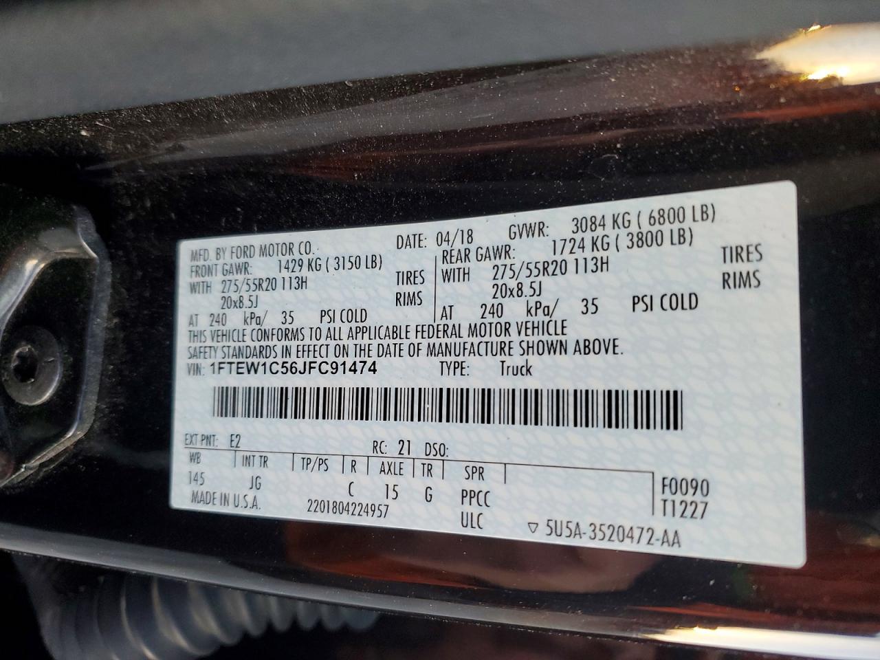 2018 FORD F150 SUPERCREW photo 12
