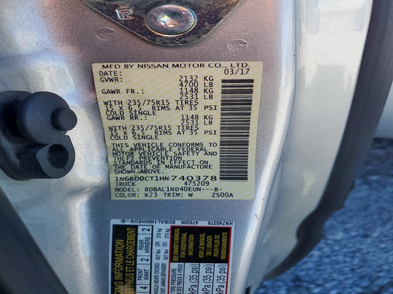 2017 NISSAN FRONTIER S photo 12
