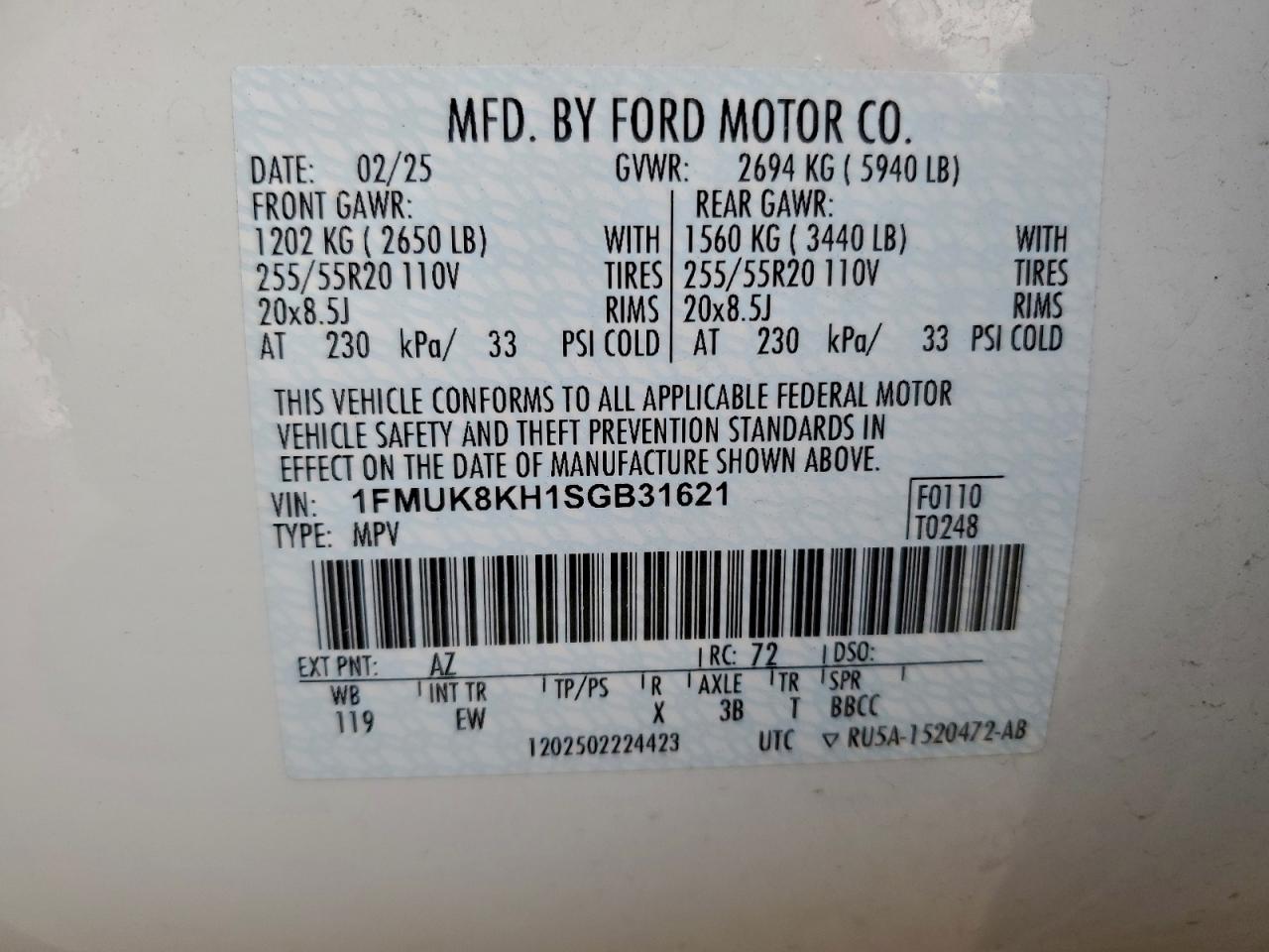 2025 FORD EXPLORER ST-LINE photo 13