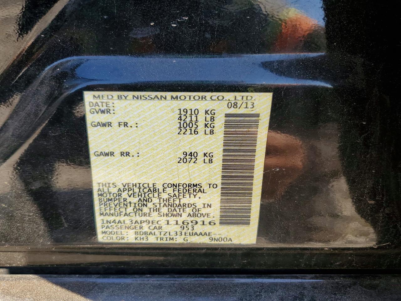 2014 NISSAN ALTIMA 2.5 photo 13