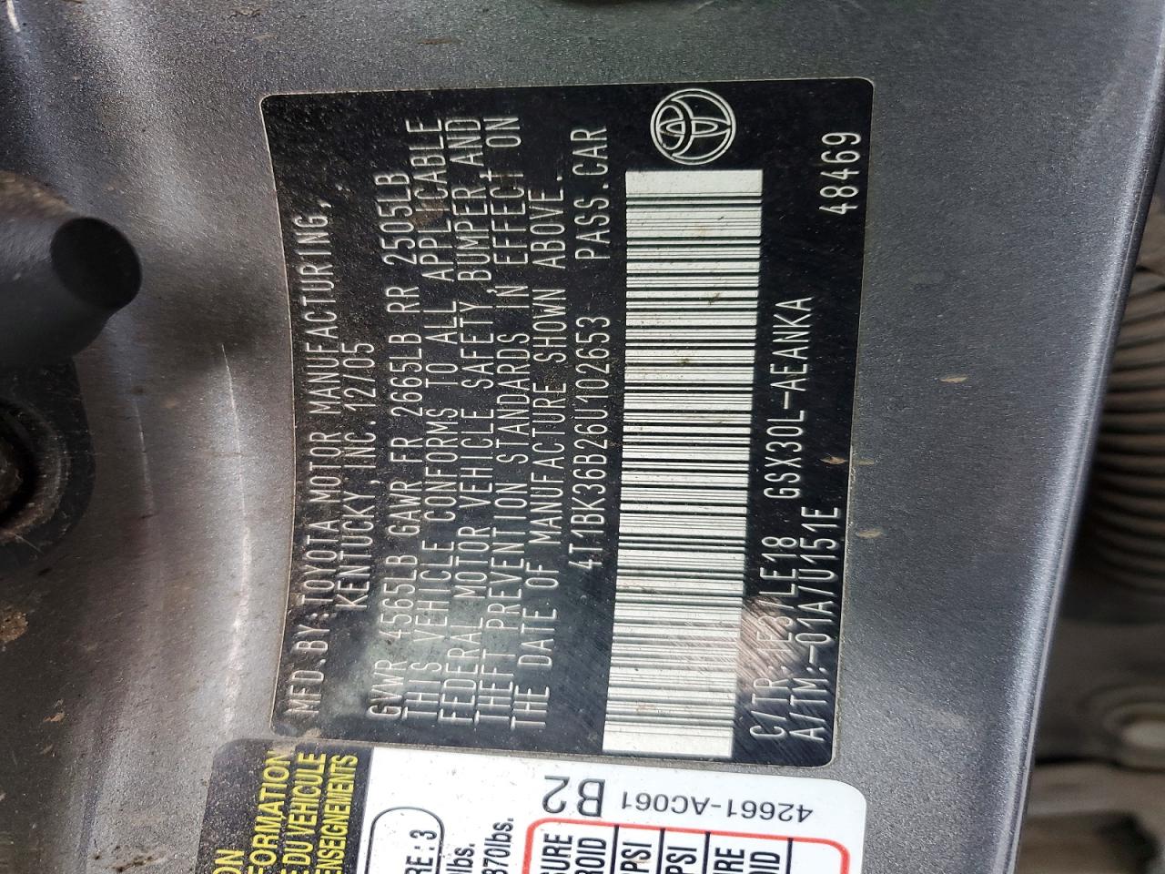 2006 TOYOTA AVALON TOURING photo 12