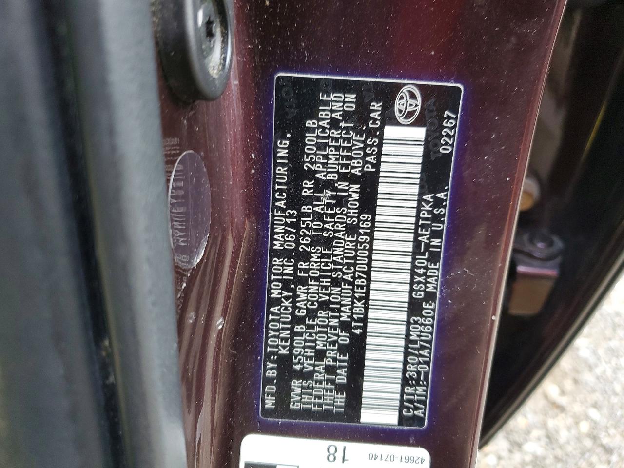 2013 TOYOTA AVALON BASE photo 12