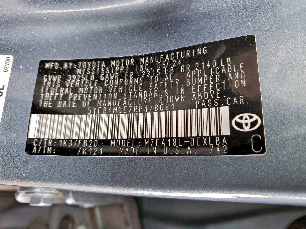 2024 TOYOTA COROLLA LE photo 13