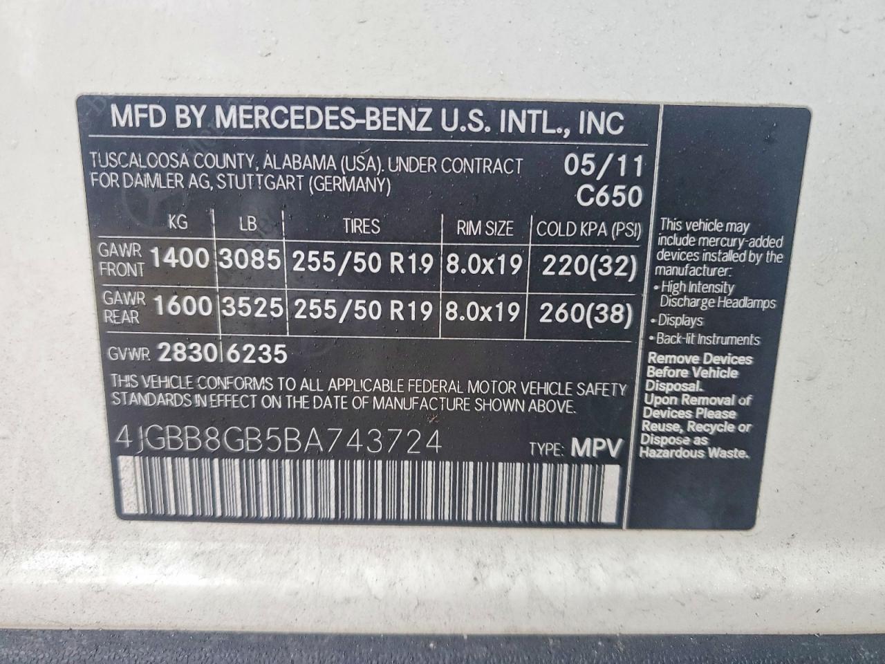2011 MERCEDES-BENZ ML 350 4MATIC photo 14