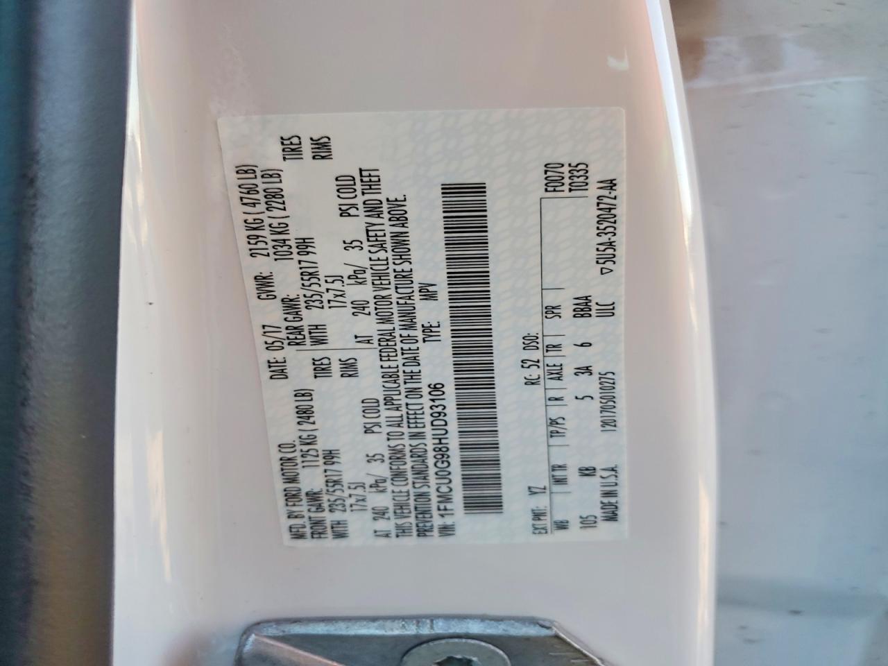 2017 FORD ESCAPE SE photo 12