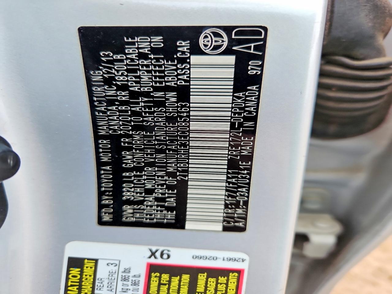 2014 TOYOTA COROLLA L photo 13