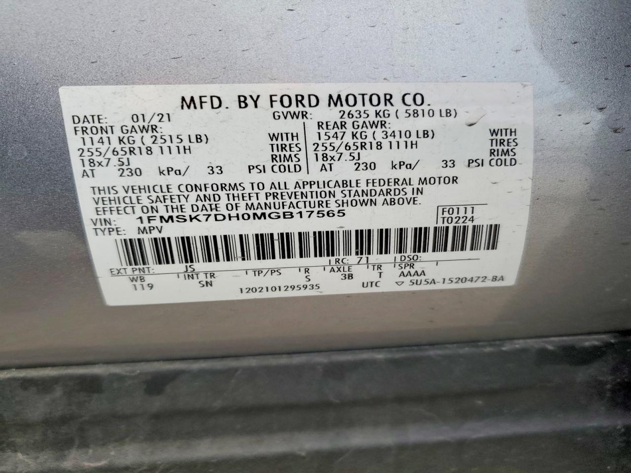 2021 FORD EXPLORER XLT photo 13