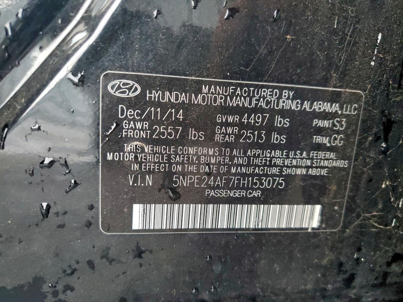 2015 HYUNDAI SONATA SE photo 12