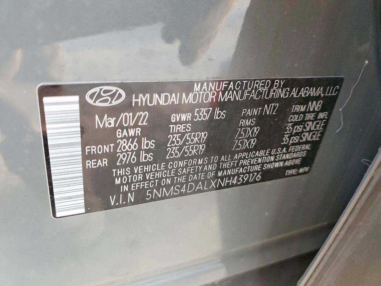 2022 HYUNDAI SANTA FE LIMITED photo 12
