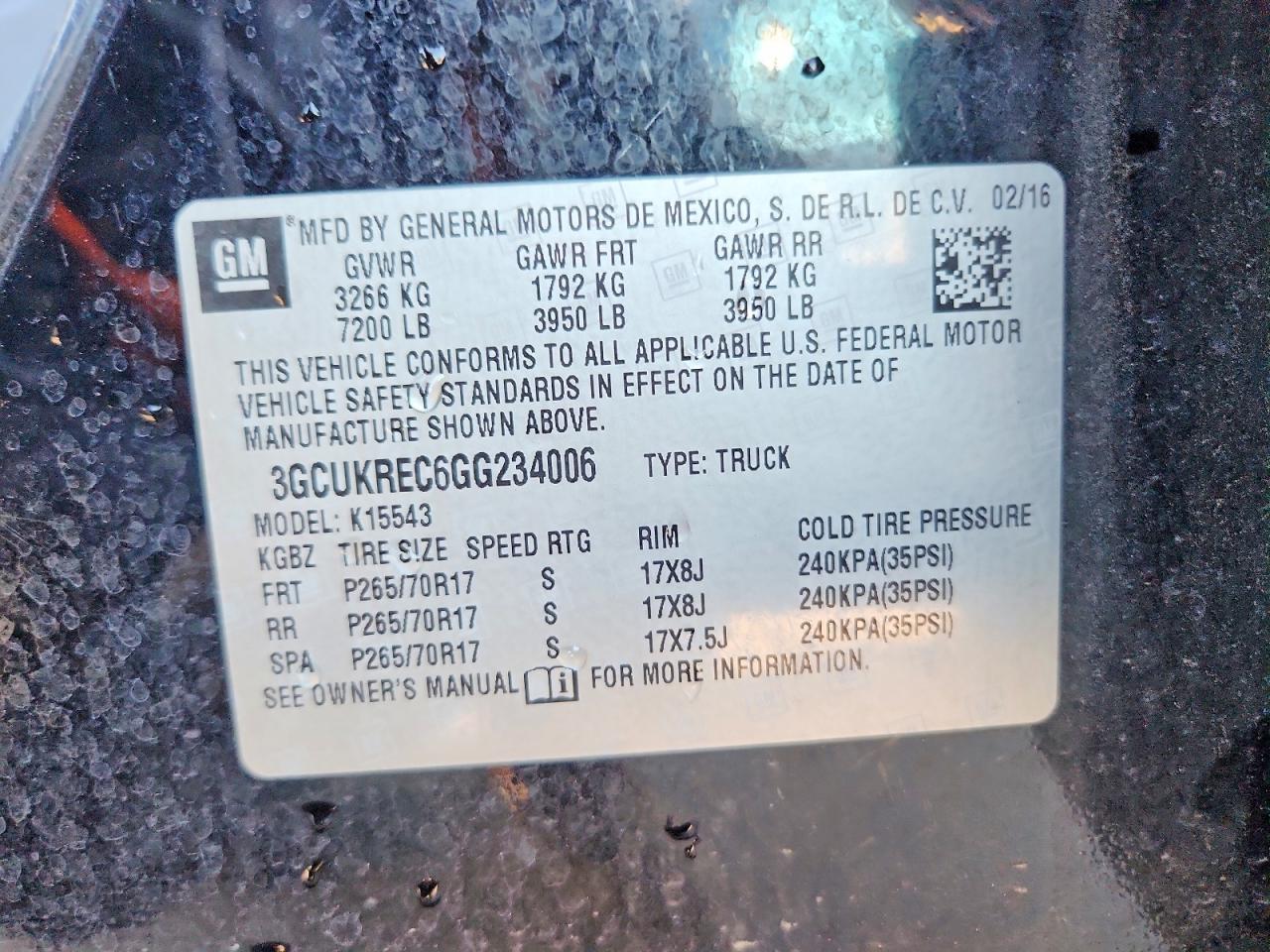 2016 CHEVROLET SILVERADO K1500 LT photo 12