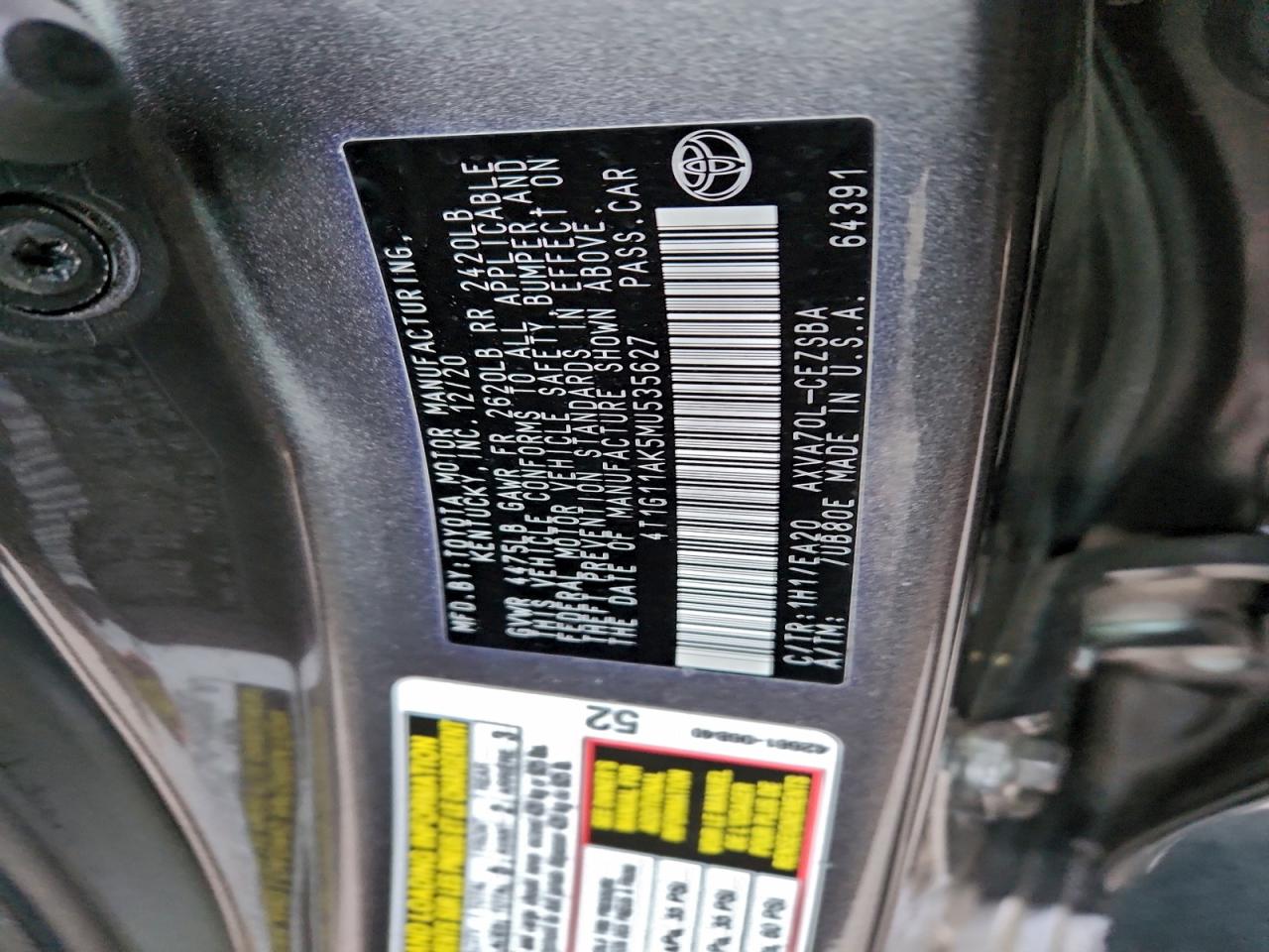 2021 TOYOTA CAMRY SE photo 12