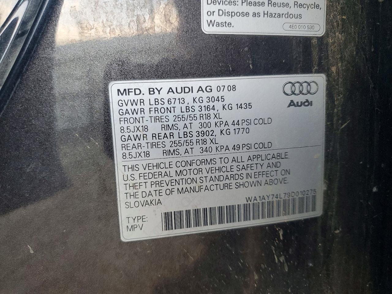 2009 AUDI Q7 3.6 QUATTRO photo 12