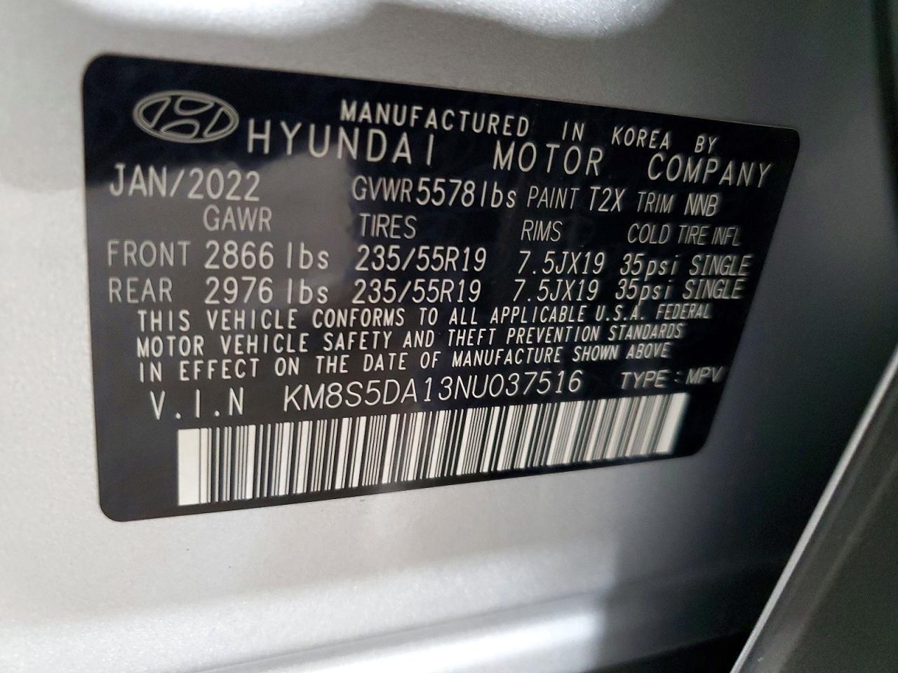 2022 HYUNDAI SANTA FE LIMITED photo 13