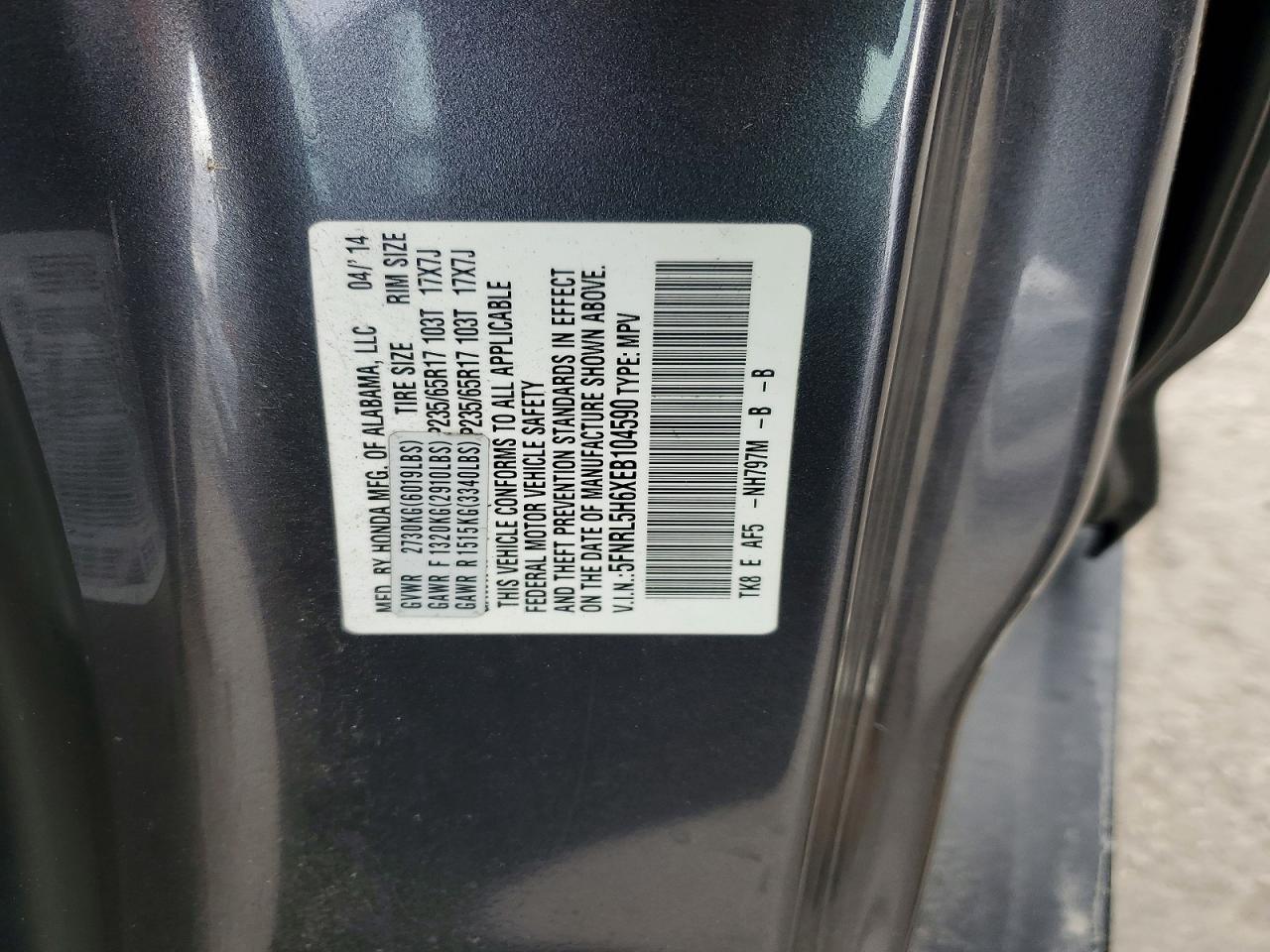 2014 HONDA ODYSSEY EXL photo 13