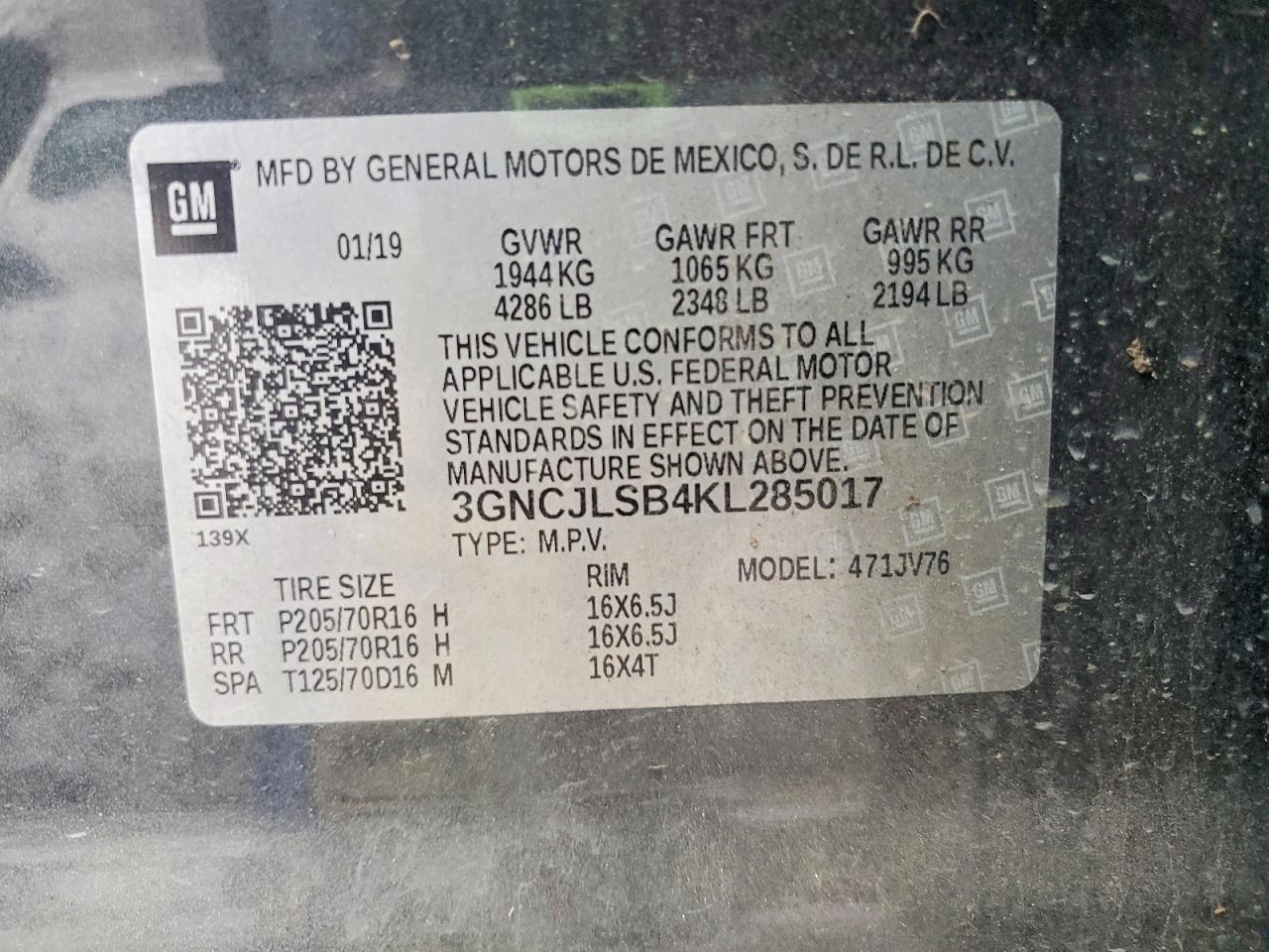 2019 CHEVROLET TRAX 1LT photo 12