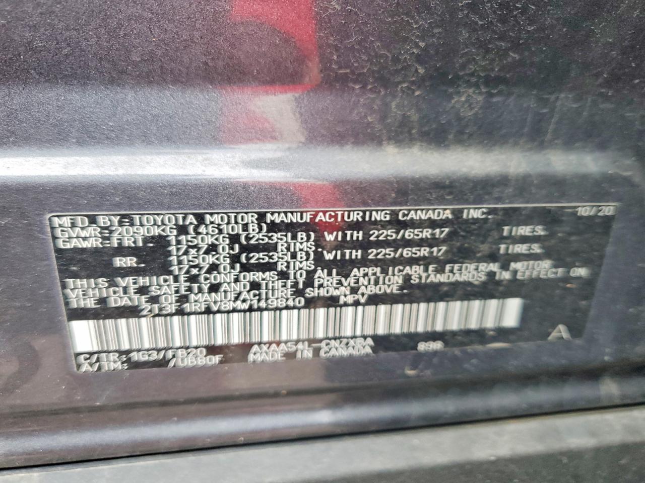 2021 TOYOTA RAV4 LE photo 14