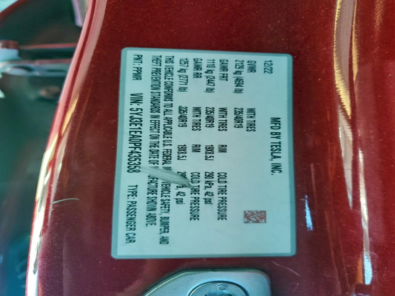 2023 TESLA MODEL 3 photo 12