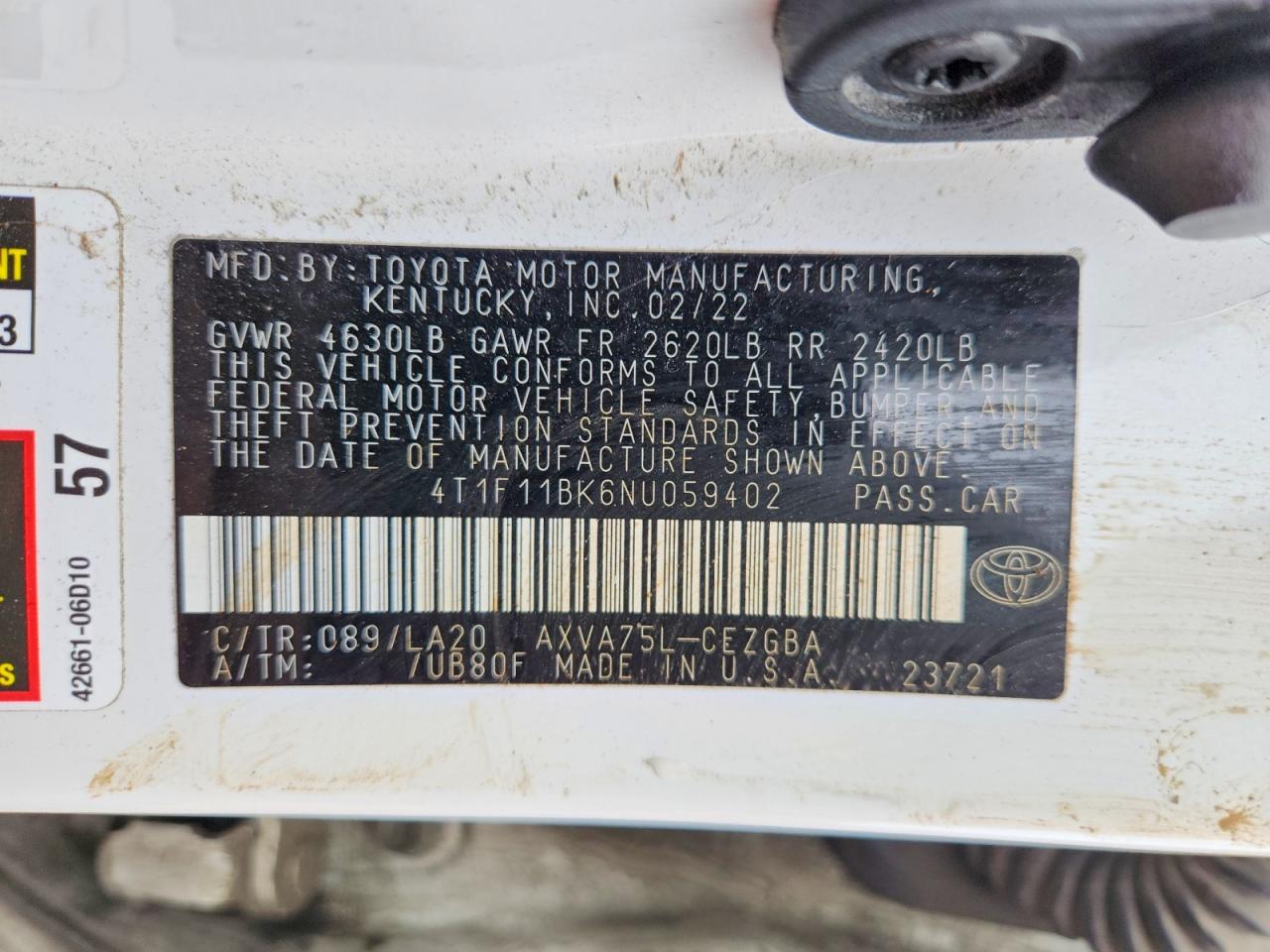 2022 TOYOTA CAMRY XLE photo 12