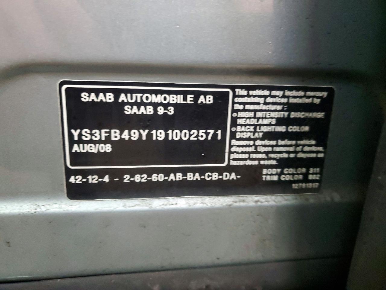 2009 SAAB 9-3 2.0T photo 12
