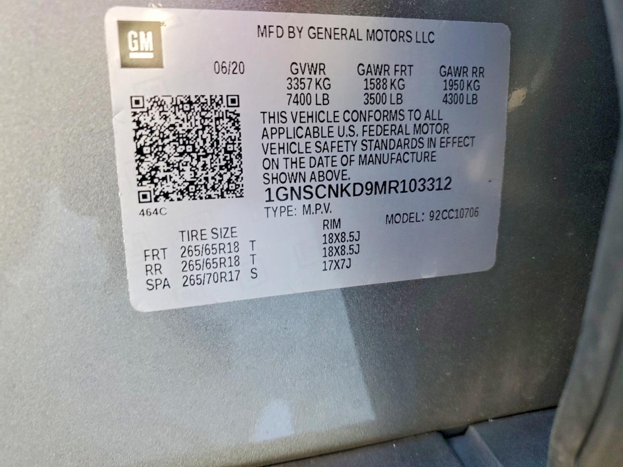 2021 CHEVROLET TAHOE C1500 LT photo 13