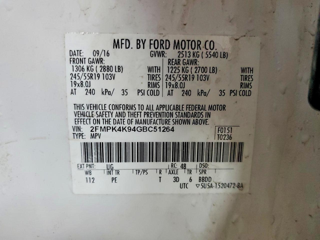 2016 FORD EDGE TITANIUM photo 13