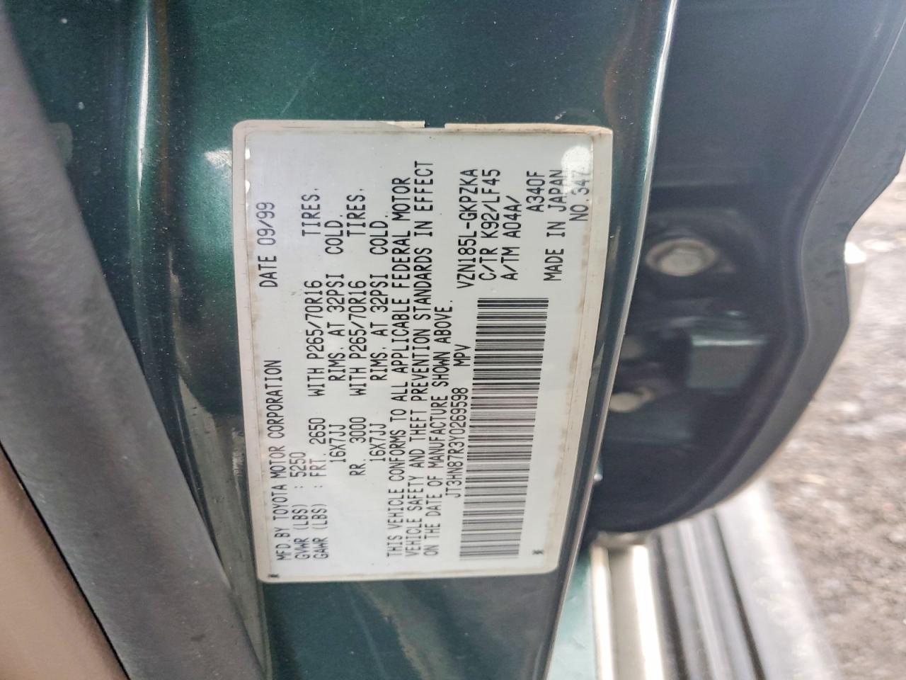 2000 TOYOTA 4RUNNER LIMITED photo 13